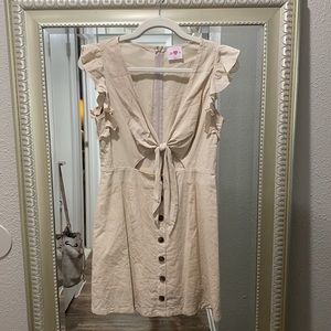 Buddy Love Tan Linen Dress size S